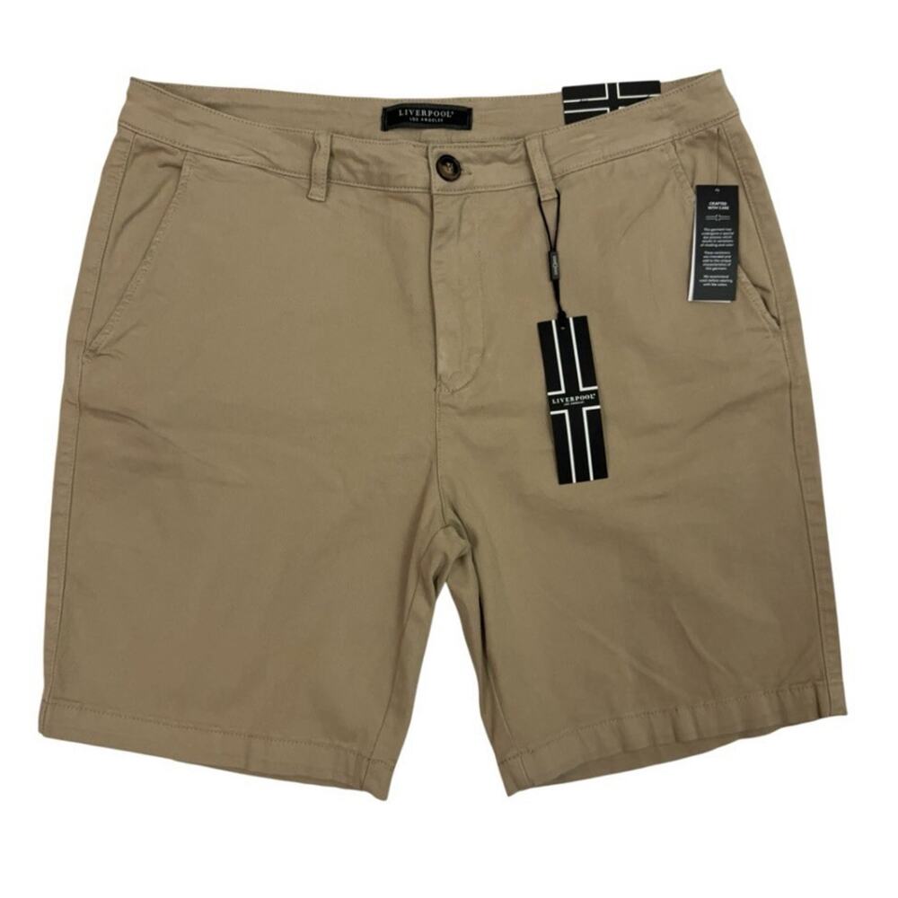 Liverpool Los Angeles Shorts Mens 36 Khaki Trouser Stretch Casual Golf NWT